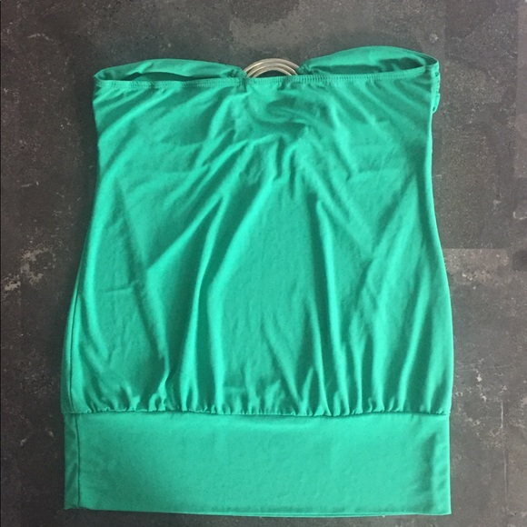 Strapless GREEN summer (or St Patty’s) jewel top! - Picture 4 of 6